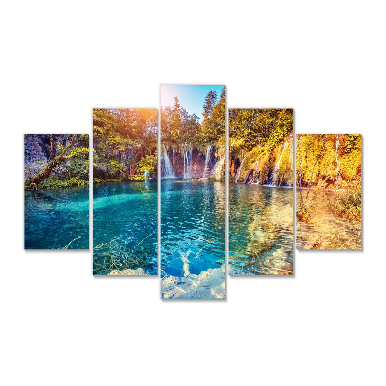 Designart - Turquoise Water and Sunny Beams - Landscape Photography Canvas Print